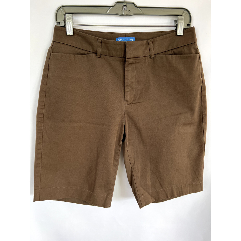 Dockers Shorts Womens Golf Walking Casual Brown Pocket Shorts Size 6